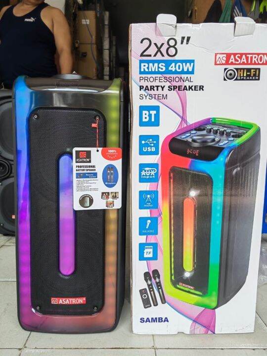 speaker portable karaoke bluetooth ASATRON SAMBA 2 x 8 inch Lazada