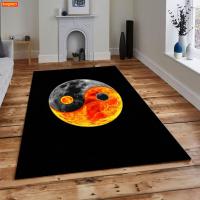 MiQINEY Graffiti Themed Ying Yang 3D Modern Area Rug Car For Living Room Bedroom Floor Mat Large Area Rug