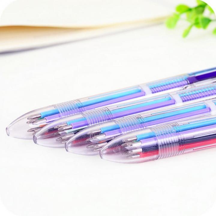 ปากกาพลาสติก6ใน1พร้อมโมเดลหลากสีปากกาปากกาลูกลื่นหลากสี-pulpen-lucu-เครื่องมือเครื่องเขียนสำนักงาน