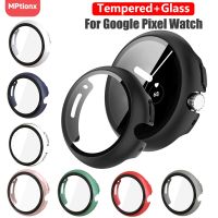 Tempered Glass Cover For Google Pixel Watch PC Protective Case Full All-Around Bumper Screen Protector for Google Pixel Watch