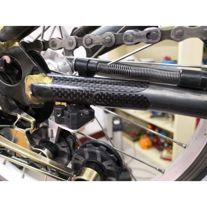 สติกเกอร์ป้องกันโซ่เฟรมคาร์บอนไฟเบอร์สำหรับจักรยานพับ-brompton-จักรยานด้านหลังสติกเกอร์ป้องกันส้อม-shop5798325