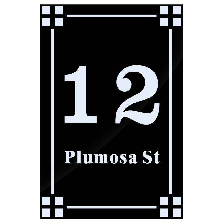 PVC House Number Signs Vertical Address Plaque Customized Door Sign