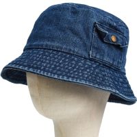 Denim Solid Color Bucket Hat Fisherman Hat Outdoor Travel Sun Cap For Men And Women