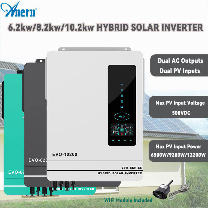 Anern 6.2kw/8.2kw/10.2kw Hybrid Solar Inverter 48V MPPT Hybrid Inverter ...