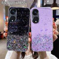 เคสสำหรับ OPPO A98 A78 A58 A1 A17ใส TPU บางเฉียบซิลิโคนนิ่มกรอบด้านหลังสาวน่ารักเคสโทรศัพท์กันกระแทกระยิบระยับ