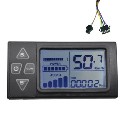 LCD Ebike Display Dashboard Meter 24V 36V 48V 60V S861 for Electric Bike BLDC Controller Control Panel(SM Plug)
