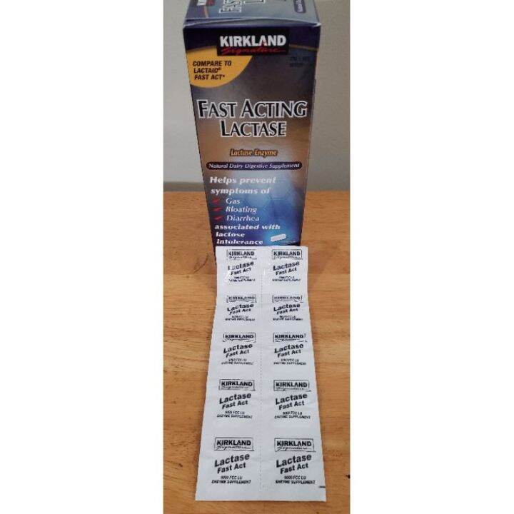 Kirkland Lactase Enzyme a la lactaid 9000 FCC Lactase Units 10 caplets