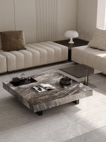 ☍♘ 2023 new minimalist square slate for living room home light luxury modern simple marble high-end