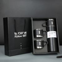 500ML Thermos Double-Layer Stainless Steel Vacuum Flasks Set Leak-Proof Travel Mug Business Gift Water Bottle Tea Cup Drinkware