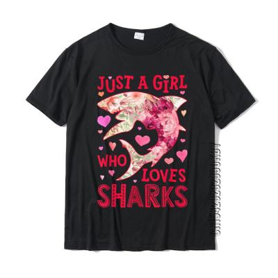 Just A Who Loves Sharks Flower Floral Gifts Shark Lover T-Shirt Cotton Men Tshirts Tops T Shirt New Coming Classic