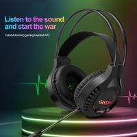 KINGSTAR Wired Gamer Headphones Colourful Light Gaming Headsets With Microphone 4D Stereo 3.5MM USB Earphone For PC Computer