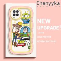 Chenyyka เคสปลอกสำหรับ Samsung Galaxy A22 4G A22 5G เคส M22การ์ตูนทอยสตอรี่ Lightyear คลื่นแฟชั่นคลื่นขอบน่ารักครีมดีไซน์ใหม่เคสโทรศัพท์แบบใสซิลิโคนโปร่งใสกันกระแทกฝาครอบป้องกันเลนส์กล้อง