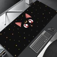 แผ่นรองเมาส์แล็ปท็อปสำหรับเล่นเกมสีดำ,Kawaii Anime Cat Table Pad XXL แผ่นรองเมาส์ขยาย,แผ่นรองเมาส์สีชมพูคุณภาพสูง