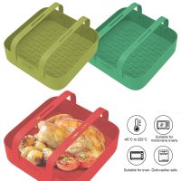 Soft Pizza Plate Cooking Airfryer Accessories Baking Basket Replacement Liners For Air Fryer Square Silicone Pot