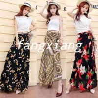 COD DSFERTGERRYYY skirt labuh plus size 2021 New Style One Piece Ethnic Laced-Up High Waist Printed Chiffon Wrap Long Summer Beach Degree Hip Half Body