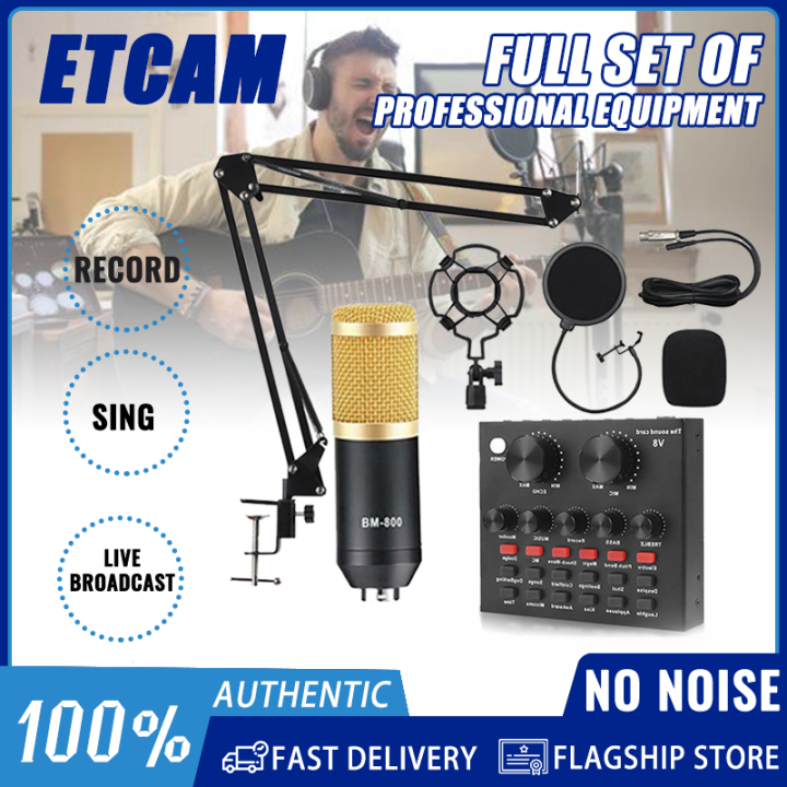 ETCAM mic condenser complete set original mic for live streaming BM800