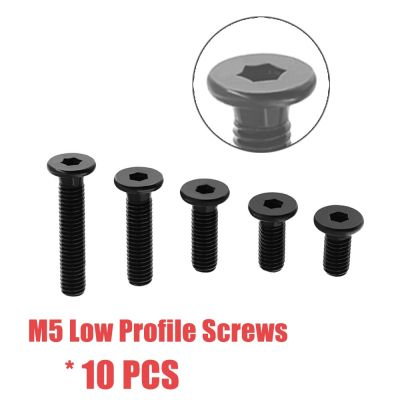 10Pcs/Lot M5 Low Profile Screws M5 Hexagon Socket Screw Black M5*8/10/12/15/20/25/30Mm Color For 3D Printer Laser Engraver Nails Screws Fasteners