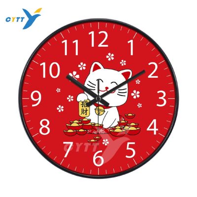 โปรแรง นาฬิกาแขวนผนัง นาฬิกาติดผนังลายแมวให้โชค (ขนาด12นิ้ว) นาฬิกาติดผนัง ทรงกลม เข็มเดินเรียบ เสียงเงียบ ประหยัดถ่าน สุดคุ้ม นาฬิกา นาฬิกา แขวน นาฬิกา ติด ผนัง นาฬิกา แขวน ผนัง
