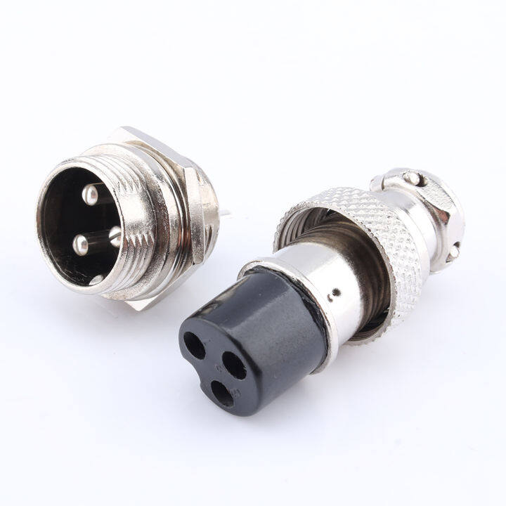 1 Set Gx16 Aviation Plug Socket 3 Pin Screw Type Male Female Metal Aviation Wire Connector 6791