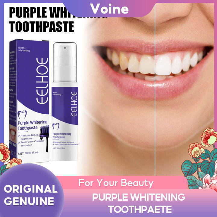 Jaysuing Teeth Whitening Toothpaste Purple Tooth Correction Whitener