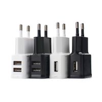 YWJ74ปลั๊ก EU สำหรับที่ชาร์จสำหรับเดินทางแอนดรอยด์5V 2A USB เครื่องชาร์จติดผนังชาร์จโทรศัพท์อะแดปเตอร์ USB ที่ชาร์จอะแดปเตอร์ไฟสำหรับโทรศัพท์พลังงาน USB คู่ USB แหล่งจ่ายไฟที่ชาร์จโทรศัพท์มือถือ