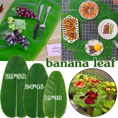 【Yohei】ใบตองปลอม ใบตองเทียม ใบกล้วยจำลอง สด ใบตองพลาสติก Banana Leaf