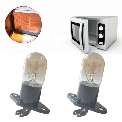 Hot selling 2Pcs 2A 250V 20W 2 Pin Microwave Oven Bulb High Temperature Oven Light Lamp Spare Parts Accessories