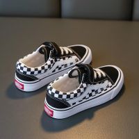 COD DSFGREYTRUYTU Vance black-white checkerboard Plaid childrens canvas shoes girls shoes Internet celebrity boys s