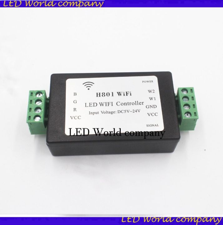 yingke-1ชิ้น-h801-wifi-ตัวควบคุม-wifi-led-rgbw-ตัวควบคุม-h801-led-สายไฟตกแต่ง-อินพุต-dc5-24v-เอาต์พุต4ch-4a