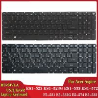 รัสเซีย/เรา/สหราชอาณาจักร/สเปน/ละติน/เยอรมันแป้นพิมพ์แล็ปท็อปสำหรับ Acer Aspire ES1-523 ES1-523G ES1-533 ES1-572 F5-521 E5-532G E5-532 E5-574