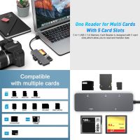 5-In-1 /SD/XD/CFAST/TF Card Multi-Function All-In-1 Card Reader USB-A USB-C Card Reader Docking Station