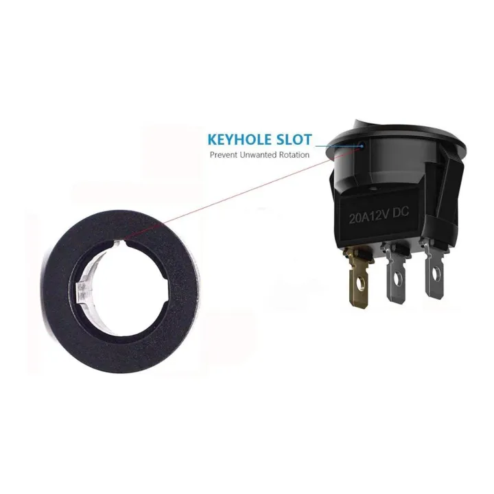 12V DC Waterproof Round Rocker Switch,DashboardCar Van Boat Illuminated ...