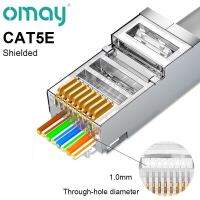 คุณภาพสูง สำหรับสายเคเบิลอีเทอร์เน็ต [Hot CAT5E K] CAT6 RJ45ที่เชื่อมต่อเครือข่าย UTP ชุบทอง8P ชุบทองลอนปลาย8C 50μ 300/500ชิ้นผ่านปลั๊กแบบโมดูลาร์