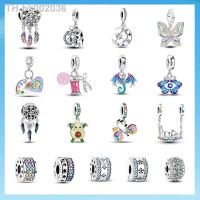 ┇ Fit Original Pandora Charm Bracelet Diy 925 Silver Bead Earth Blue Charm Dreamcatcher Pet Heart Shape Bead
