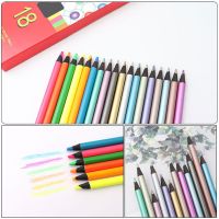 【Thriving】 komla ดินสอสีปลอดสารพิษจากโลหะ12ชิ้น + สีเรืองแสง6สีสำหรับ