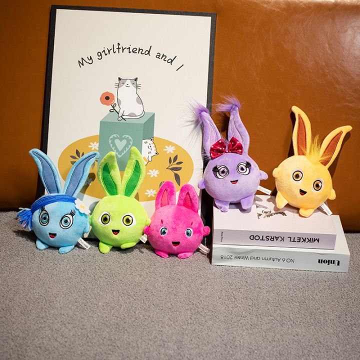 กระต่ายแดดสดใสรูปลูกบอลยัดไส้ของเล่นตุ๊กตารูปการ์ตูนกระต่ายสัตว์รูปทีวีน่ารัก1ชิ้น