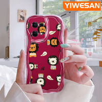 YIWESAN เคสสำหรับ OPPO Reno 7 4G Reno 8 4G F21 Pro F21s Reno 4 Pro Reno 6เคสการ์ตูนรูปสิงโตน่ารักดีไซน์ใหม่เนื้อครีมขอบคลื่นปลอกโปร่งใสลายกล้องถ่ายรูปเคสมือถือนิ่มฝาครอบป้องกันเรียบง่าย