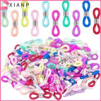 XIANP 100Pcs แผ่นยางรอง อุปกรณ์เสริมโซ่ 8-Sahped สีผสมกัน ห่วงโซ่แว่นตา ตัวเชื่อมต่อเชื่อมต่อ ห่วงใส่แว่นตา แว่นตาสำหรับผู้หญิง