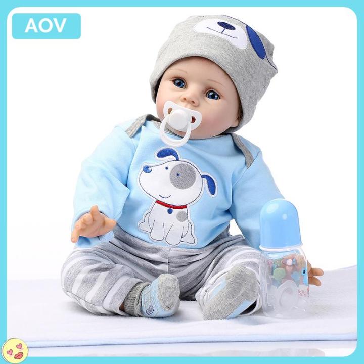 JOYMOR 22in Reborn Baby Dolls Mini Cute Silicone Realistic Baby Doll  lifelike in Puppy Pattern Clothes