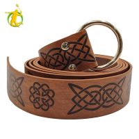 [Asiyy] Viking Belt R Embossed Faux Costume Belt for Halloween Cosplay Men