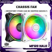 Cooler Master MF120 HALO สีดำ สีขาว12ซม. 5V 3PIN RGB Light Effect PWM พัดลมระบายความร้อนที่เงียบสงบแอดเดรส RGB LED Dual Ring Design