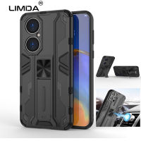 LIMIDA เคสโทรศัพท์สำหรับ Huawei P50 Pro,สำหรับ Huawei P50เคสซิลิโคน TPU + ฮาร์ดพีซีเกราะกันกระแทกฝาหลังขาตั้งแบบมองไม่เห็น