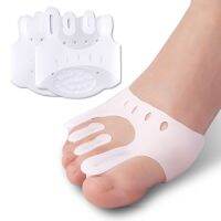 ♕☑ 2pcs Silicone Five-hole Toe Divider Thickening Breathable Pressure Massage Front Pad Toe Valgus Orthosis Pedicure Tools