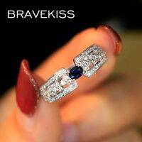 {BUSA Fashion Accessories} Bravsiss Geometric AAA Cubic Zirconia แหวนสำหรับงานแต่งงานสุดหรู Femme หญิงคู่ Christmas Party Gif เครื่องประดับ UR0672