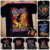 HM RockYeah &amp; HotRock  T Shirt 3D เสื้อวง ACDC สกรีนคมชัดHD (ไซส์ยุโรป) เสื้อวงทัวร์ เสื้อวินเทจ90 เสื้อทรงเอ เสื้อทรงซ้อ เสื้อยืดดำ เสื้อวง เสื้อวงวินเท