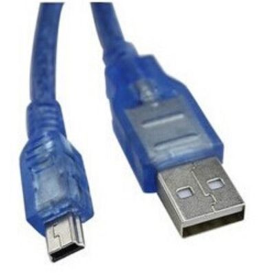 【cw】 Transparent Blue USB Revolution 5P Line USB Go T Type Line Full Copper Strips Shielded Male-to-Male V3 Mobile Phone Interface Data Cable ！