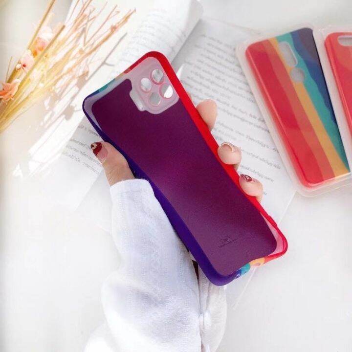 เคสสายรุ้งreno5-กำมะหยี่-a54-a15s-a31-a3s-a5s-a71-a12-a53-a5-a92020-reno4-f9-a92-reno2f-a93-f11pro-a73-a37-reno3pro-a1k