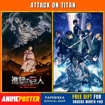 2022 NEW Shingeki no Kyojin The Final Season Part 2 Japanese Classic Anime  Attack on Titan Poster Room Decor Art Wall Stickers