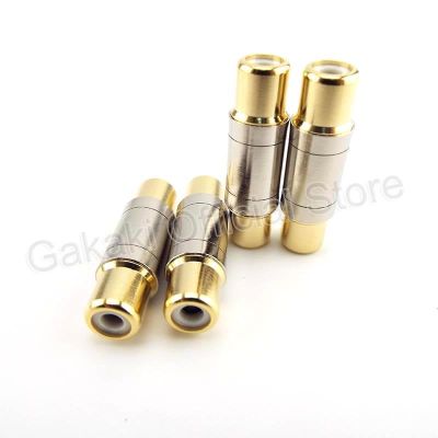 Chaunceybi 4pcs Connectors Female to Jack Socket Plug Straight Gold Plated Cable Extender