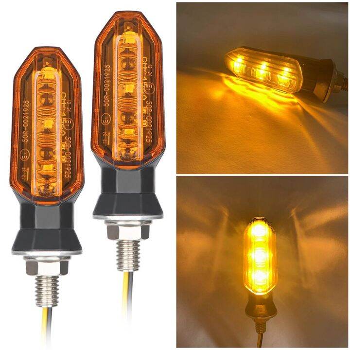 Pieces 2 Motorcycle Turn Signals 3LED Universal High Bright Indicators